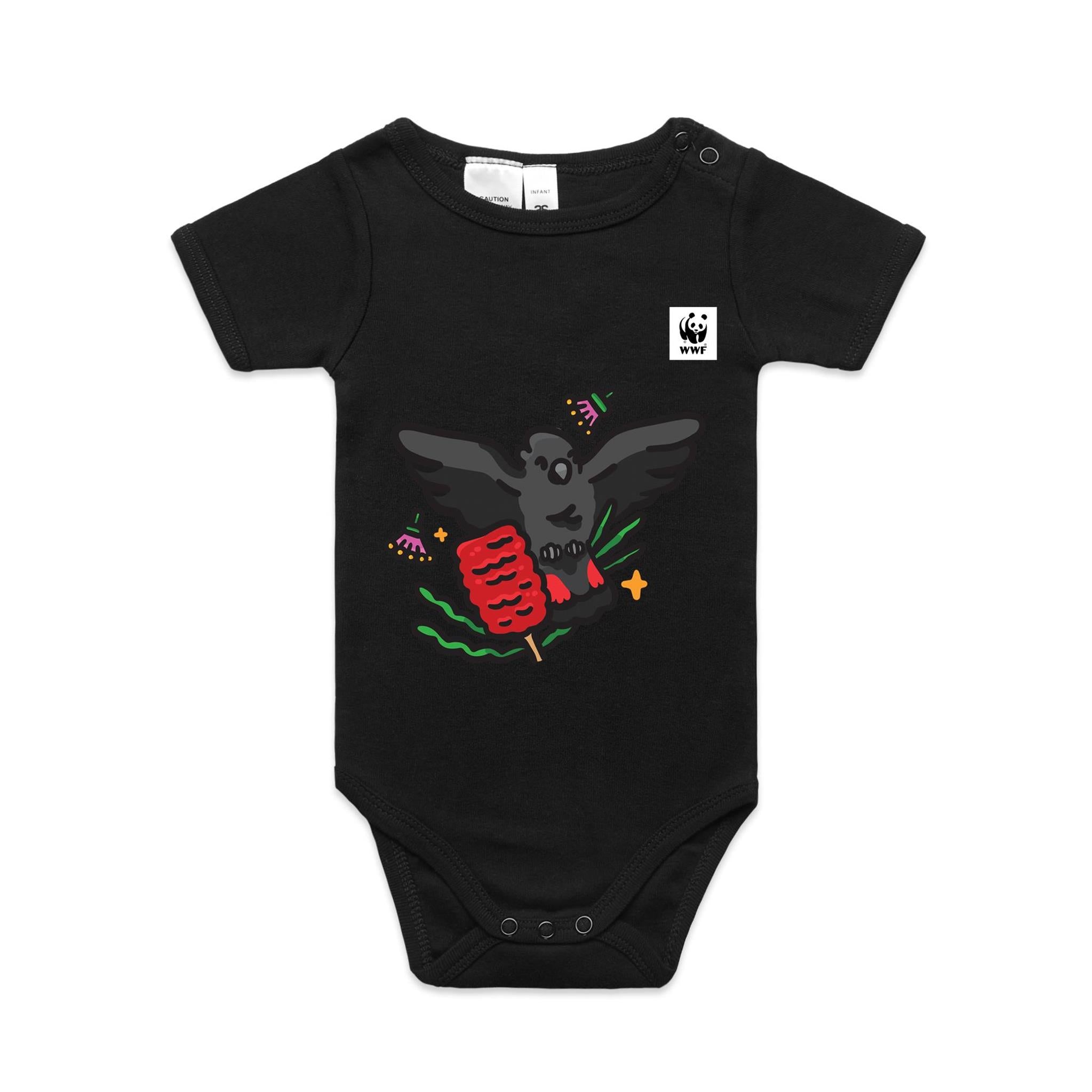 Glossy Gang - Glossy Black Cockatoo | Baby Onesie