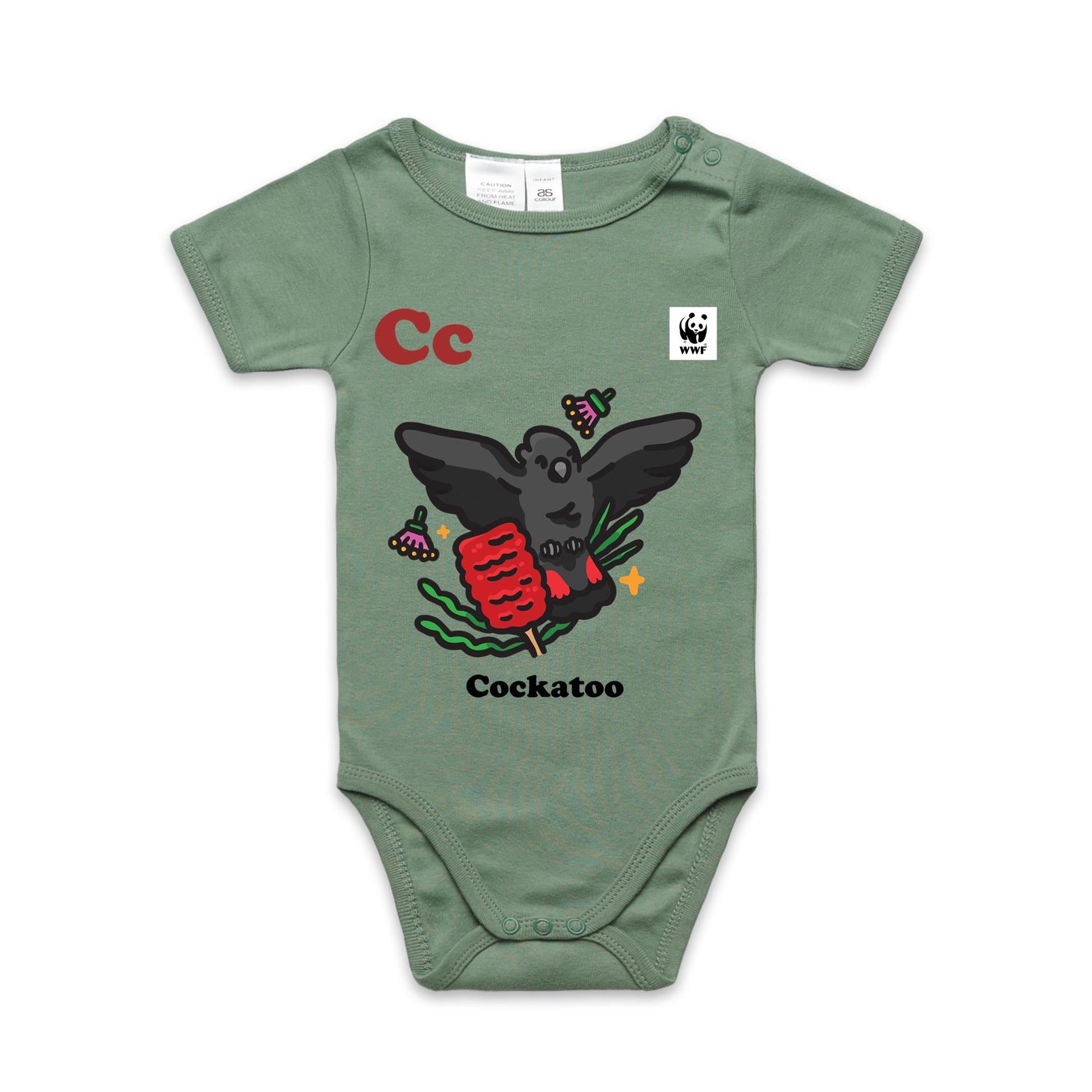 Glossy Gang - Glossy Black Cockatoo | ABC Baby Onesie