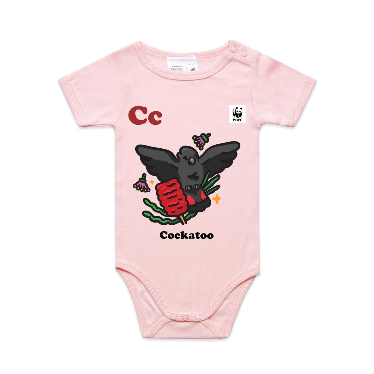 Glossy Gang - Glossy Black Cockatoo | ABC Baby Onesie