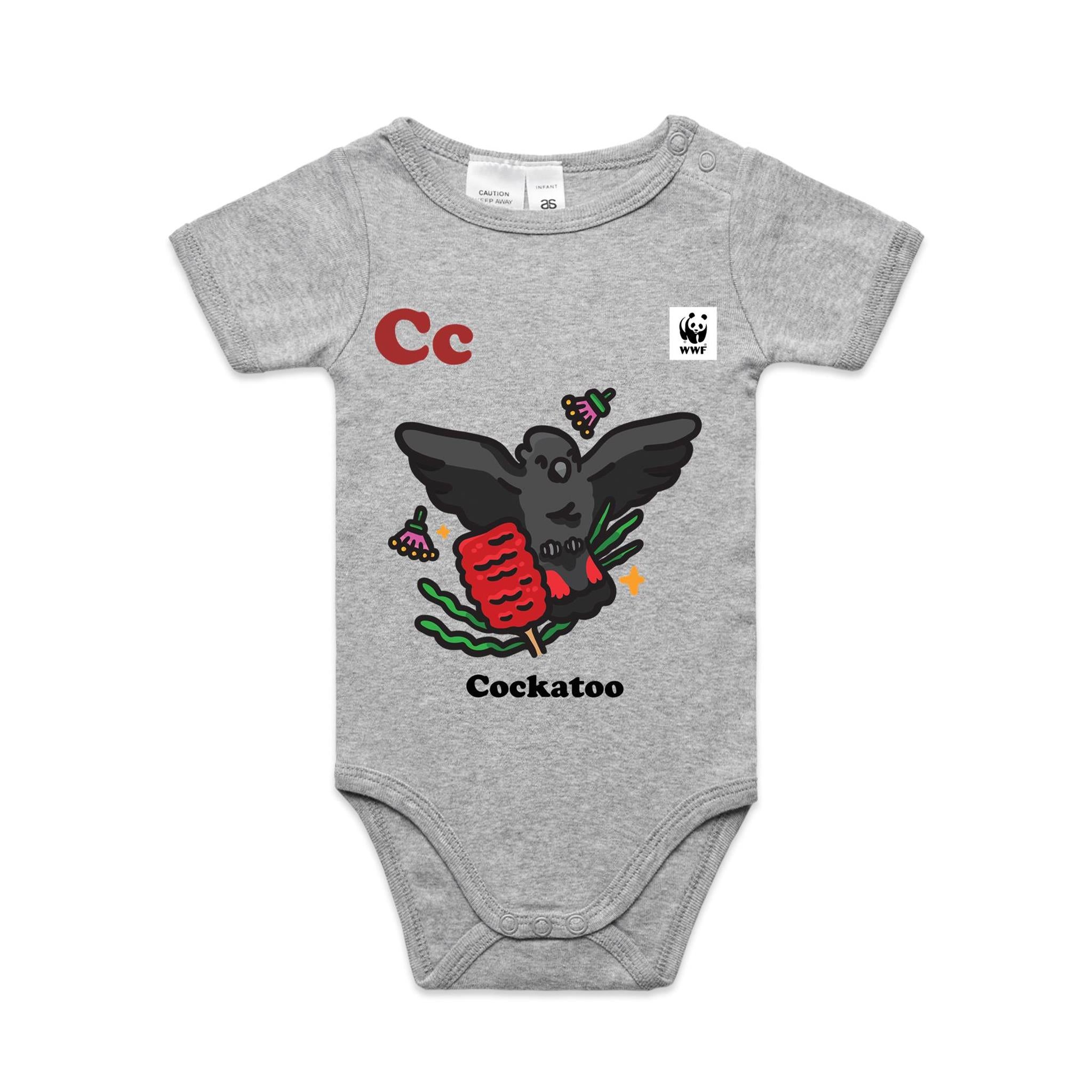 Glossy Gang - Glossy Black Cockatoo | ABC Baby Onesie