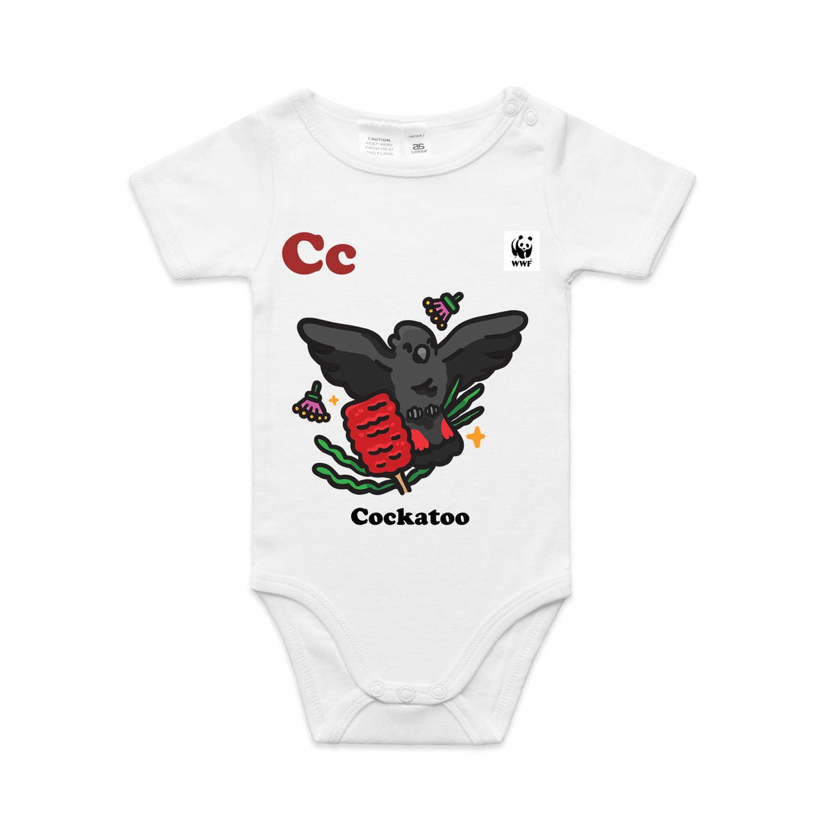 Glossy Gang - Glossy Black Cockatoo | ABC Baby Onesie