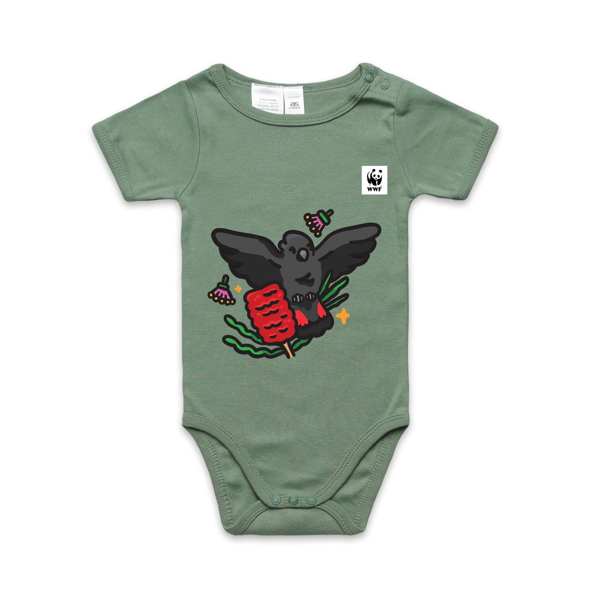 Glossy Gang - Glossy Black Cockatoo | Baby Onesie